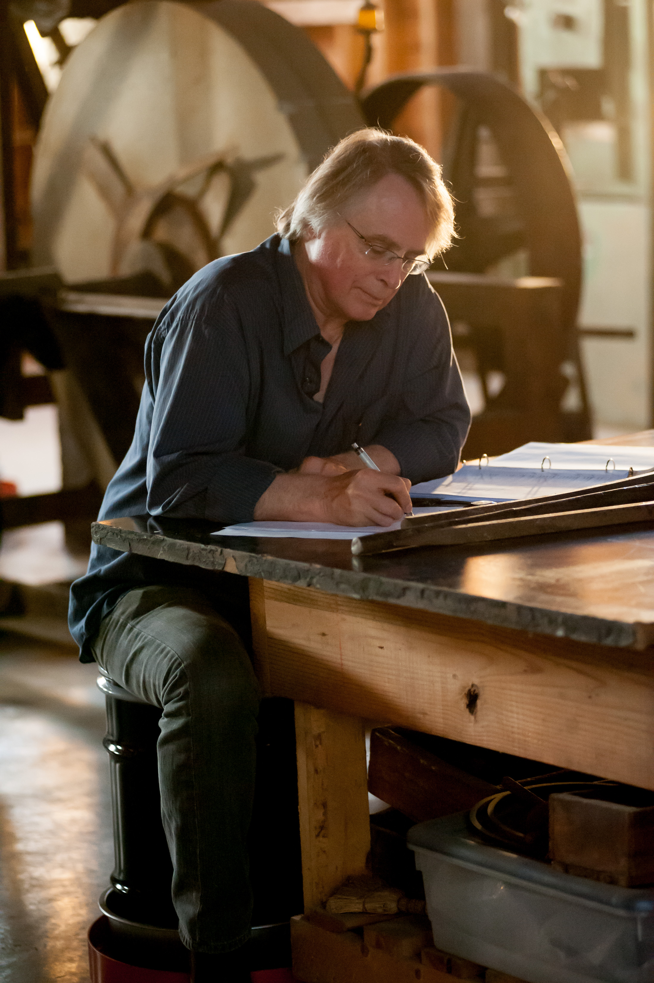 Kim writing during Stone